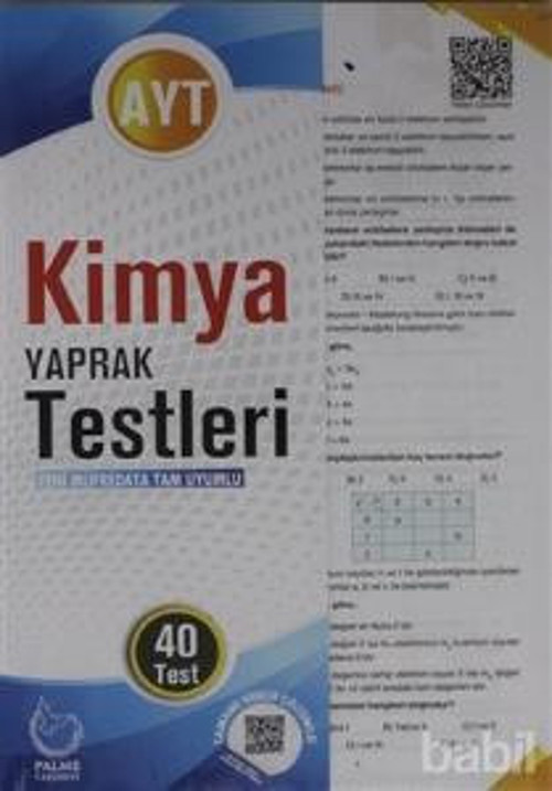Palme Yayınevi Ayt Kimya Yaprak Test ( 40 Test )