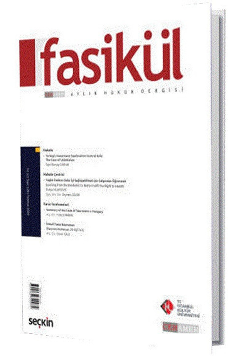 Fasikül Hukuk Dergisi Y:12 Sayı : 129 Ağustos 2020 Bahri Öztürk 2021/01