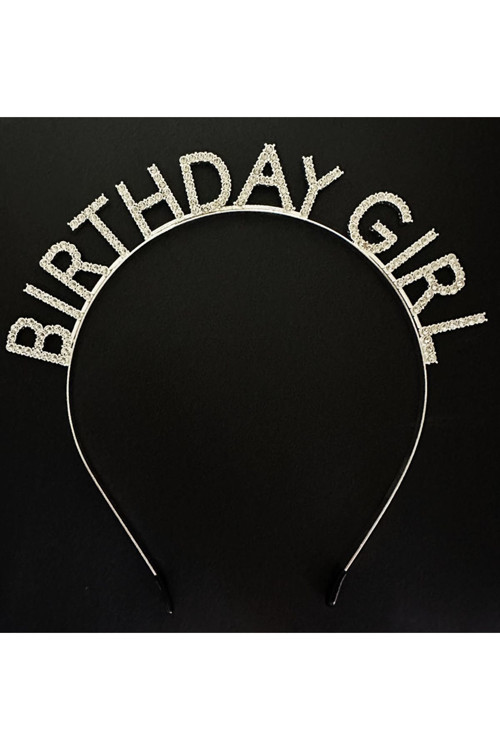 Gümüş Kristal Taşlı Birthday Girl Doğum Günü Tacı İthal Ürün A Kalite 17X16 Cm (4415)