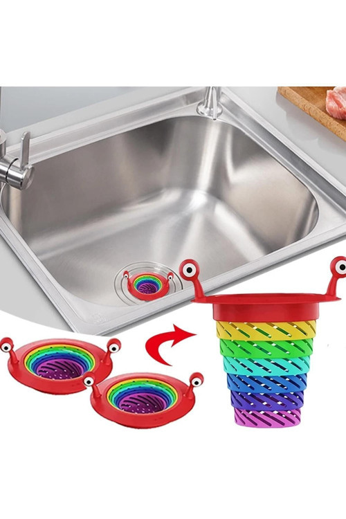 Mutfak - Banyo Lavabo Filtresi Süzgeci Gökkuşağı Kademeli Drenaj Deliği Atık Filtresi