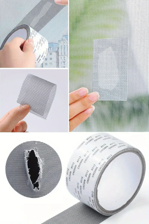 Yapışkanlı Pencere Sinekliği Tamir Bandı Böcek Önleyici Yama Bandı -Gider Süzgeç 2 Mt X 5 Cm