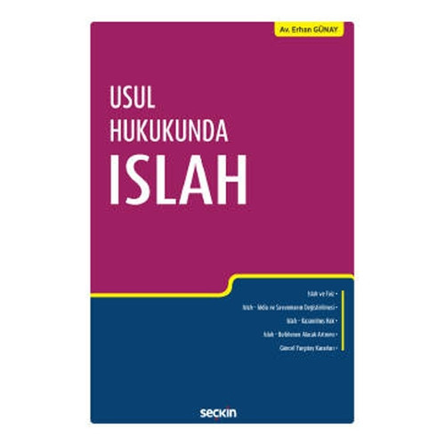 Usul Hukukunda Islah Erhan Günay 2021/01