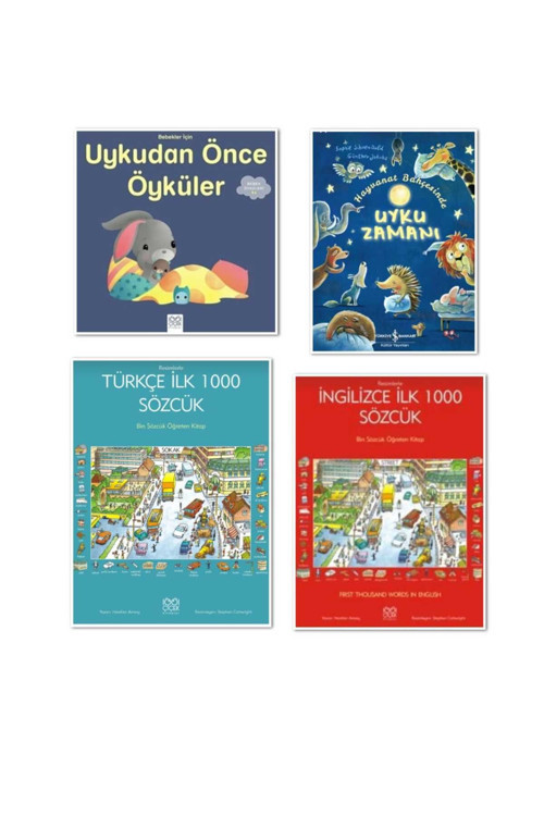 Bebekler Için Uykudan Önce Öyküler, uyku zamanı ve resimlerle ilk 1000 sözcük ler 4 lü