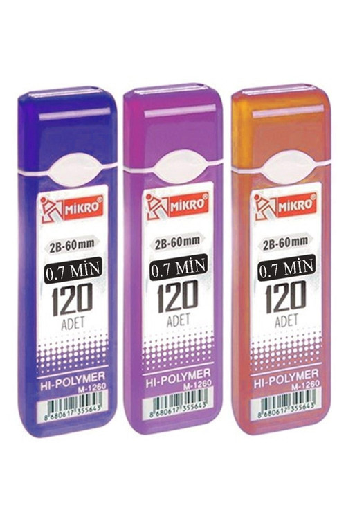 Kalem Ucu 120 li 0.7 mm 2B 3 Paket Çoklu Versatil Kalem Uç Mekanik Uçlu Otomatik Kurşun Mikro Kalem Ucu 60 mm Yumuşak