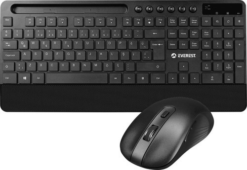 Km-9676 Siyah Kablosuz 800-1200-1600 Dpi Q Standart Klavye + Mouse Set