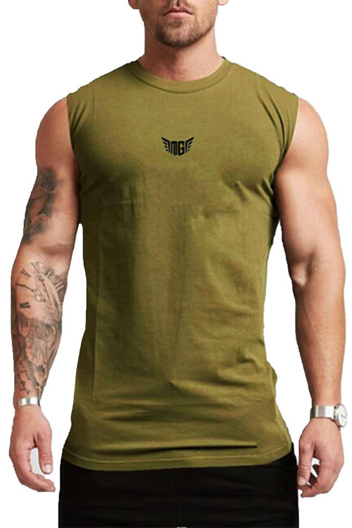Erkek Nem Emici Hızlı Kuruma Atletik Teknik Performans Sporcu Sıfır Kol T-shirt
