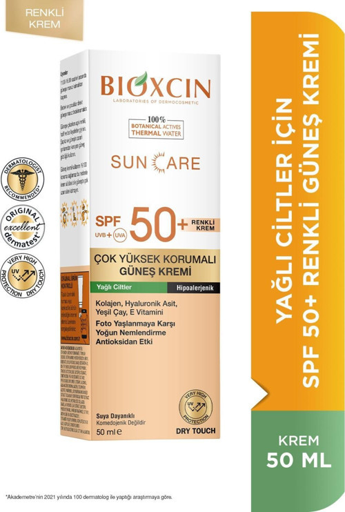 Sun Care Çok Yüksek Korumalı Yağlı Ciltler Için Renkli güneş Kremi 50 ml Spf 50+