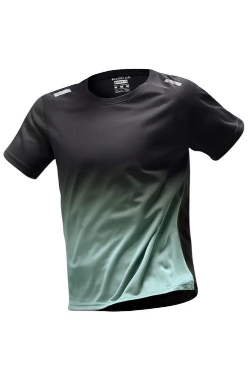Erkek Running Gradyan Renkli Nefes Alabilen Fitness Spor Salonu Atletik Spor T-shirt