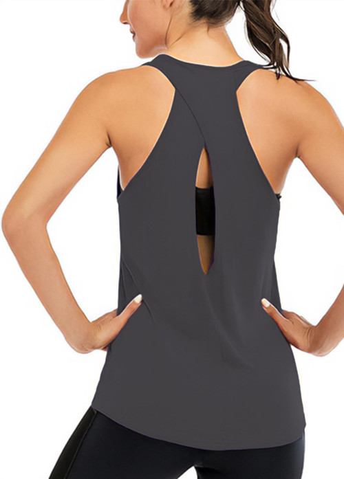 Kadın Cross Running Çapraz Sırtı Açık Antrenman Yoga Spor Atlet Tank Tops 1782