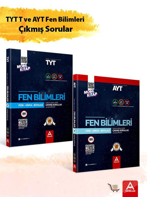 A Yayınları AYT ve TYT Fen Bilimleri Çıkmış Sorular Seti Konularına Ve Zorluk Seviyesine Göre Sıralanmış