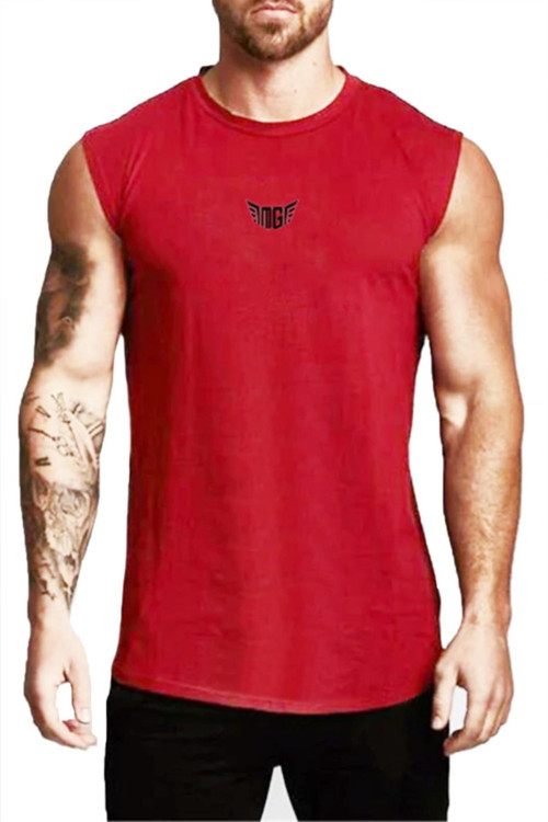 Erkek Nem Emici Hızlı Kuruma Atletik Teknik Performans Sporcu Sıfır Kol T-shirt