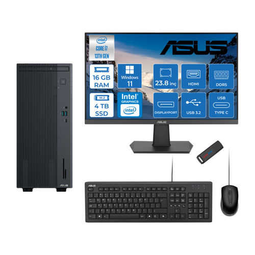 Expertcenter P500MV Intel Core I7-13620H 16GB Ddr5 4tb SSD WIN11HOME 100Hz 23.8 IPS Mon. Minitower Masaüstübilgisayar WB7136216512B0DH05+ZETTAUSBBELLEK