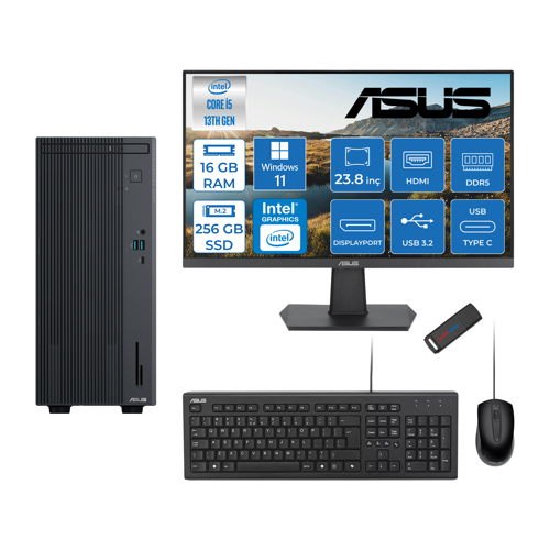 Expertcenter P500MV Intel Core I5-13420H 16GB Ddr5 256GB SSD WIN11HOME 100Hz 23.8 IPS Mon. Minitower Masaüstübilgisayar WB5136216512B0DH01+ZETTAUSBBELLEK