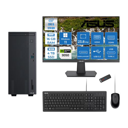 Expertcenter P500MV Intel Core I5-13420H 16GB Ddr5 4tb SSD WIN11PRO 6GB/RTX3050 100HZ IPS 23.8" Mon Minitower Masaüstübilgisayar WL5136216512B0DW05+ZETTAUSBBELLEK