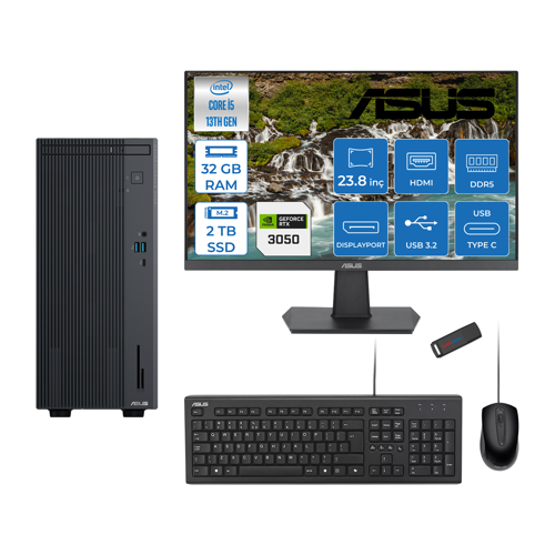 Expertcenter P500MV Intel Core I5-13420H 32GB Ddr5 2tb SSD Freedos 6GB/RTX3050 100HZ IPS 23.8" Mon Minitower Masaüstübilgisayar WL5136216512B0DF14+ZETTAUSBBELLEK