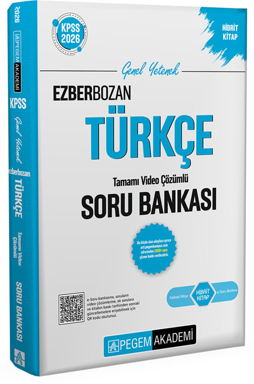 2026 KPSS Genel Yetenek Genel Kültür Ezberbozan Türkçe Tamamı Video Çözümlü Soru Bankası Pegem Akade