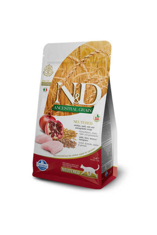 Neo Pet Market ND Düşük Tahıllı Tavuk Ve Narlı Kısırlaştırılmış Kedi Maması 1,5 Kg