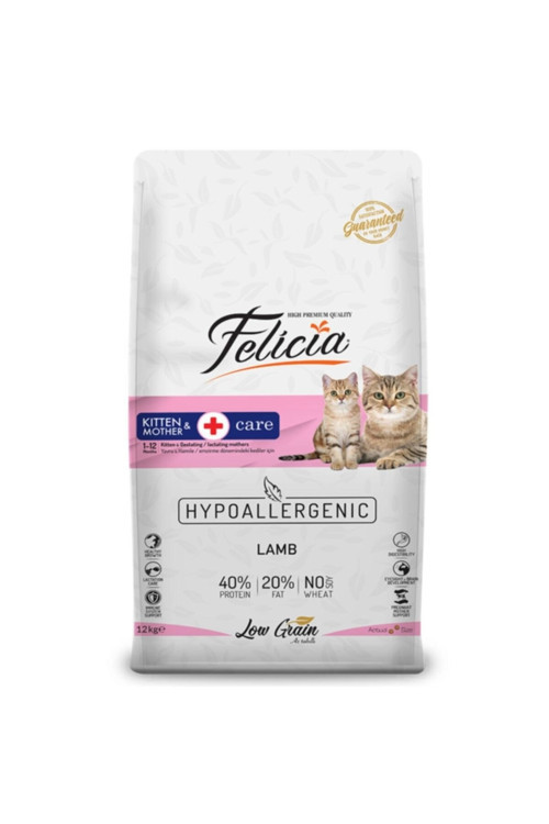 Kitten&mother Yavru&hamile / Az Tahıllı 12 Kg Yavru Kuzu Etli Hypoallergenic Kedi Maması