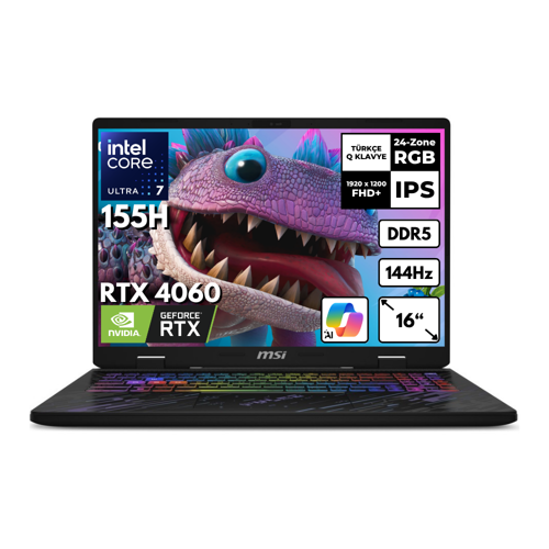 Pulse 16 AI Ultra 7-155H 40-GBDDR5 4 TBSSD RTX4060 (8GB-140W) 16" FHD+ Freedos C1VFKG-087XTRHMF18