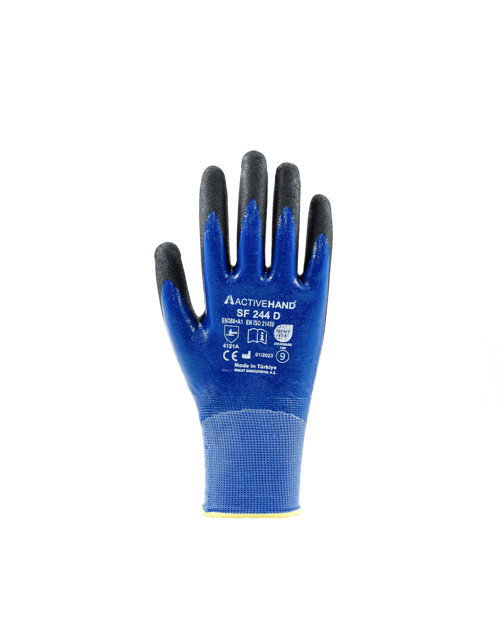 SF-244D Candy Finish Çift Kaplama Yağa ve Aşınmaya Dirençli Eldiven
