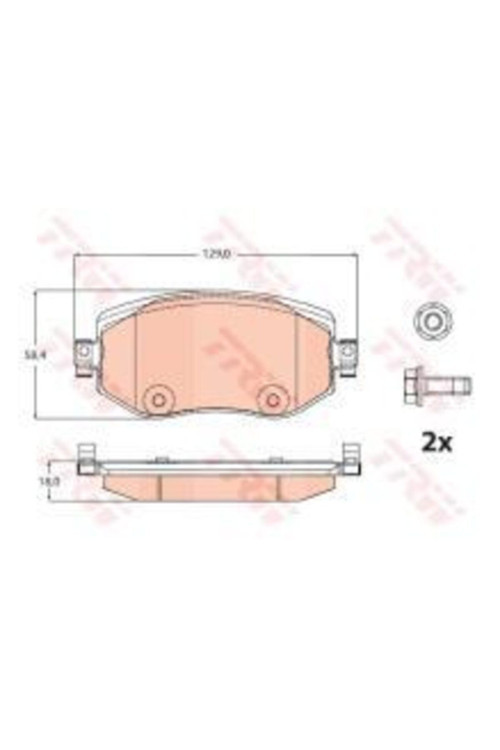 -Gdb2175 Ön Fren Balatası Uzunluk 129Mm Megane Iv 2015 -