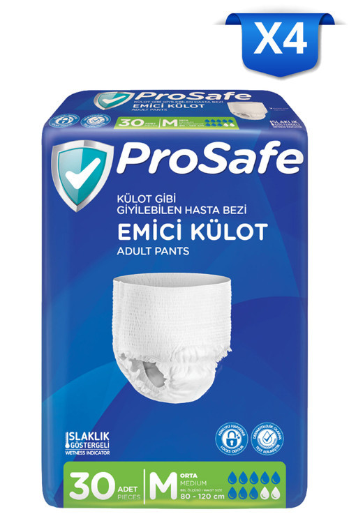 Yetişkin Emici Külot Orta (M) 30'lu x4