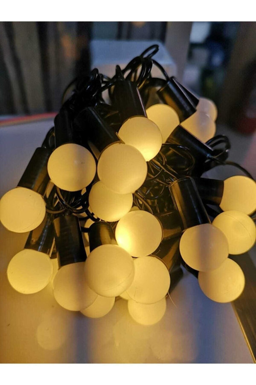 Boncuk Top Led Işık Gün Işığı Fişli 5 Metre 28 Top Yılbaşı Doğum Günü Parti Dekor Ağaç Süsleme