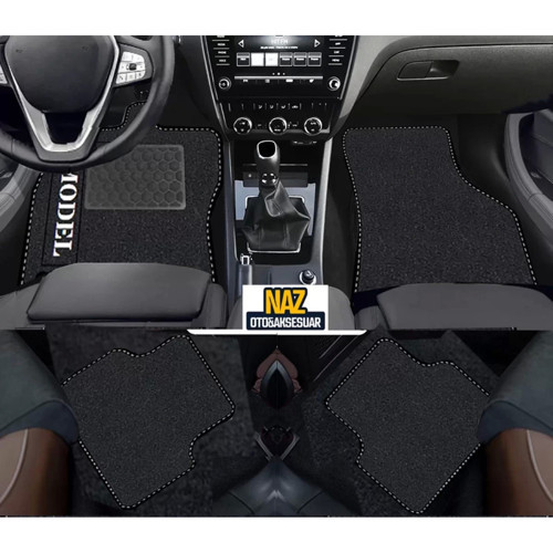 Toyota Auris 2006-2012 Siyah Halı Siyah Kenar Petek Topuk