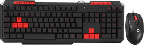 KM-6825 Siyah Usb Kırmızı Tuşlu Türkçe Multimedia Klavye + Mouse Set