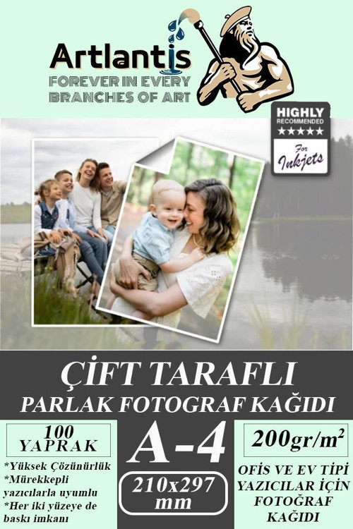 Fotoğraf Baskı Kağıdı A-4 200 Gr/m2 100'lü 1 Paket A4 Fotoğraf Kağıdı Ofis Ve Ev Tipi Mürekkepli Yazıcılar İçin