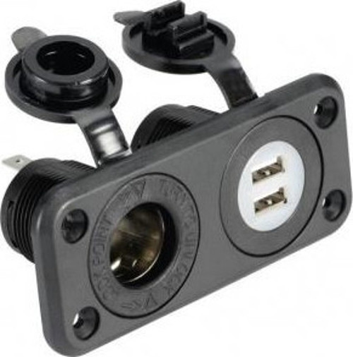 Çiftli USB soketi ve çakmak soketi 12/24V 5V USB Çıkış