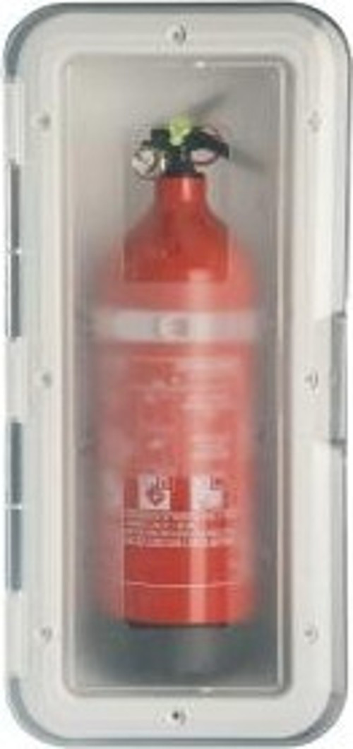 Yangın söndürücü yuvası. Şeffaf kapaklı 154x424 mm