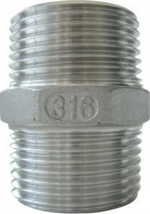 Nipel. AISI 316 Paslanmaz çelik Diş 1"