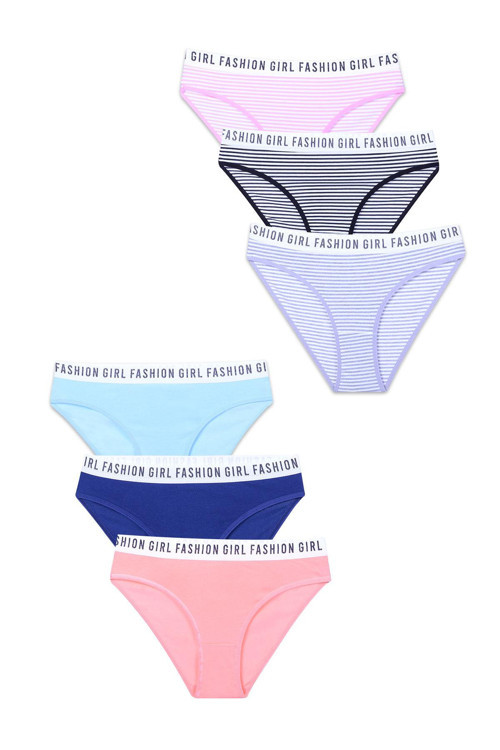 6'lı Çok Renkli Fashion Girl Kadın Slip Külot | 0540