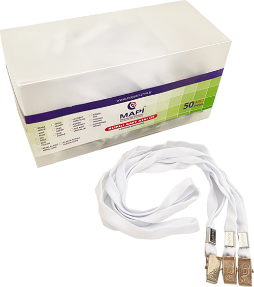 KLİPSLİ-POLYESTER DOKUNMA K. ASKI İPİ BEYAZ 50'Lİ PAKET