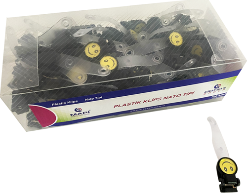 PLASTİK KLİPS (NATO TİPİ PROMOSYON) SİYAH 100 LÜ PAKET