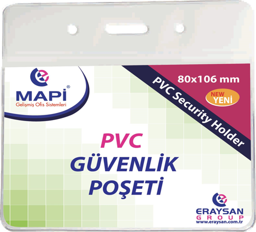 PVC GÜVENLİK KARTI POŞETİ 80X106 100'LÜ PAKET
