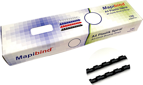 BİND 6MM PLASTİK SPİRAL SİYAH 100 AD.