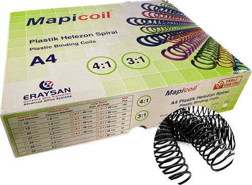COİL 3:1 PLASTİK HELEZON SPİRAL 50MM SİYAH 50 AD 36 LOP