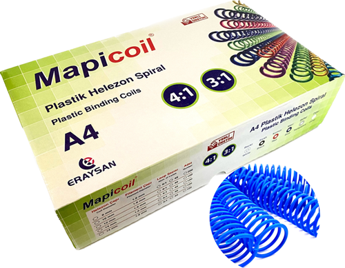 COİL 4:1 PLASTİK HELEZON SPİRAL 14MM.MAVİ 100 AD. 48 LOP