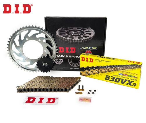 ZİNCİR DİŞLİ SETİ HONDA CBF 1000 (1000 cc) (2006-2010) / HONDA / CBF 1000 / 1000cc / ZİNCİR: DID-530VX3 (Gold)-120 / ÖN