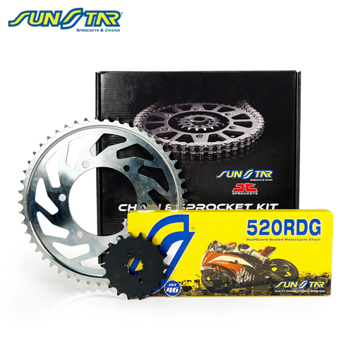 ZİNCİR DİŞLİ SETİ KAWASAKI ZX-6R NINJA (600 cc) (2007-2012) / KAWASAKI / ZX-6R NINJA / 600cc / ZİNCİR: SUNSTAR 520RDG (