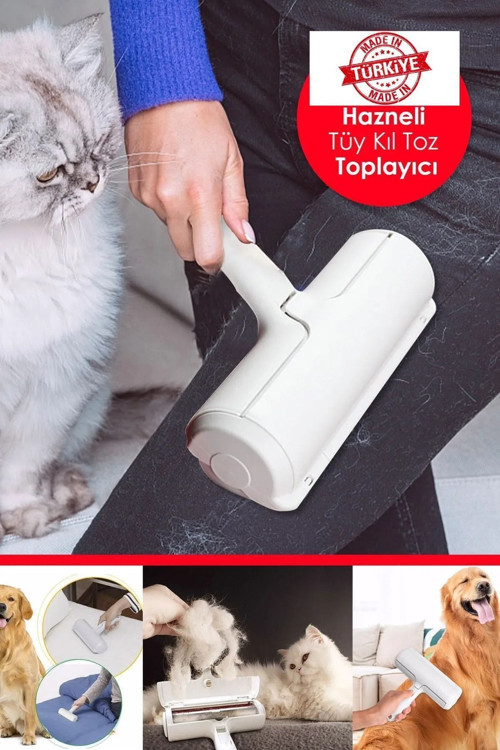 Hazneli Kedi Köpek Tüy Temizleyici Kıl Toz Toplayıcı Kazak Halı Tiftik Temizleyici Gırgır 2 Yönlü