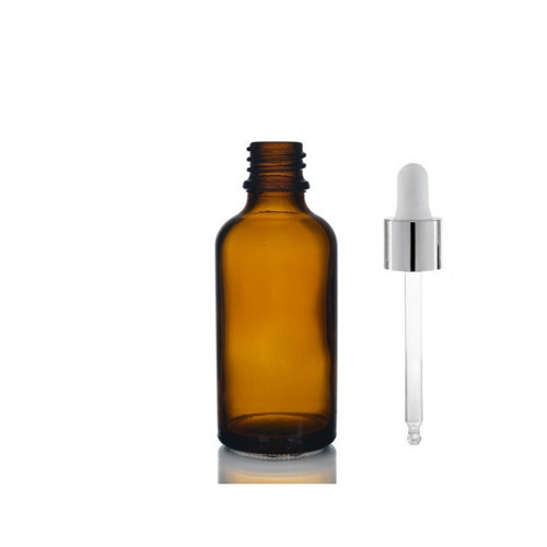 50ml kahverengi cam damlalıklı, 24 adet, Gümüş Kapak Beyaz Emzik, Ecza şişesi, Damlalıklı şişe, propolis şişesi, damlatm