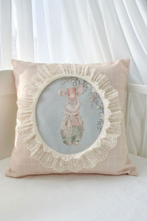 Fırfırlı Fistolu Vintage Bebek Çocuk Odası Dekoratif Iskandinav, Bohem Yastık (İÇİ DOLGULU)