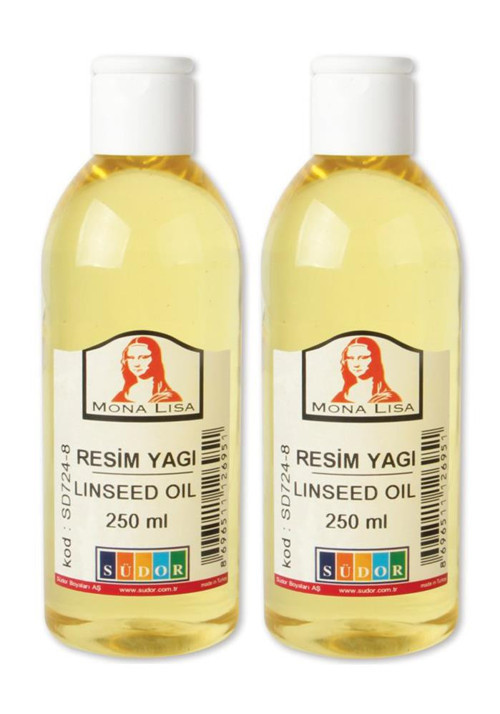 Keten Yağı 250 ml 2 Adet Resim Yağı Monalisa Rafine Bezir Yağı Yağlı Boya İncelticisi Yağlı Boya Yardımcı Malzemesi