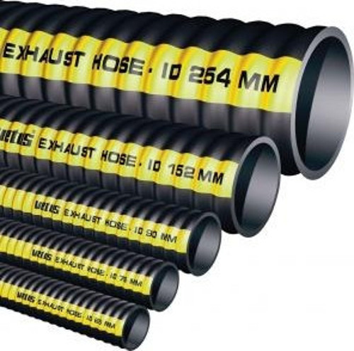 egzoz hortumu Çelik spiralle kuvvetlendirilmiş kauçuk İç Ø 127 mm