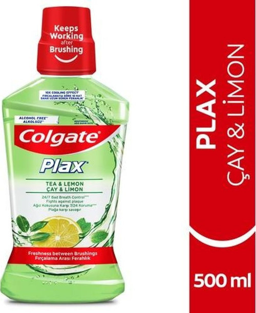Plax Çay Ve Limon Plağa Karşı Alkolsüz Ağız Bakım Suyu 500 Ml