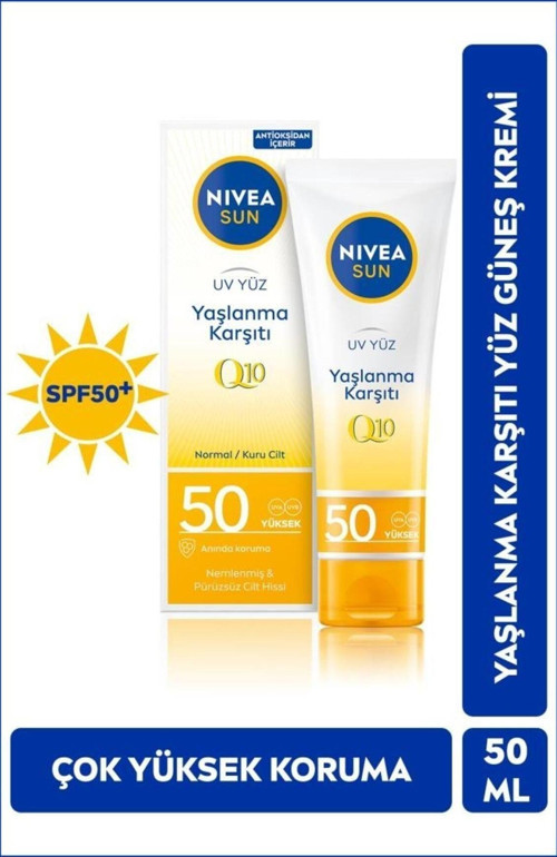 Sun Yaşlanma Karşıtı Yüz Kremi 50ml, Spf50, Yüksek Güneş Koruyucu, Kırışıklık Görünümü Engelleyici