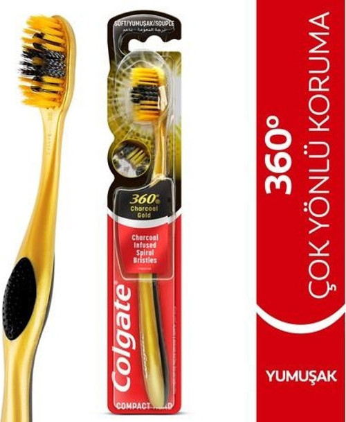 360 Charcoal Gold Çok Yönlü Koruma Yumuşak Diş Fırçası